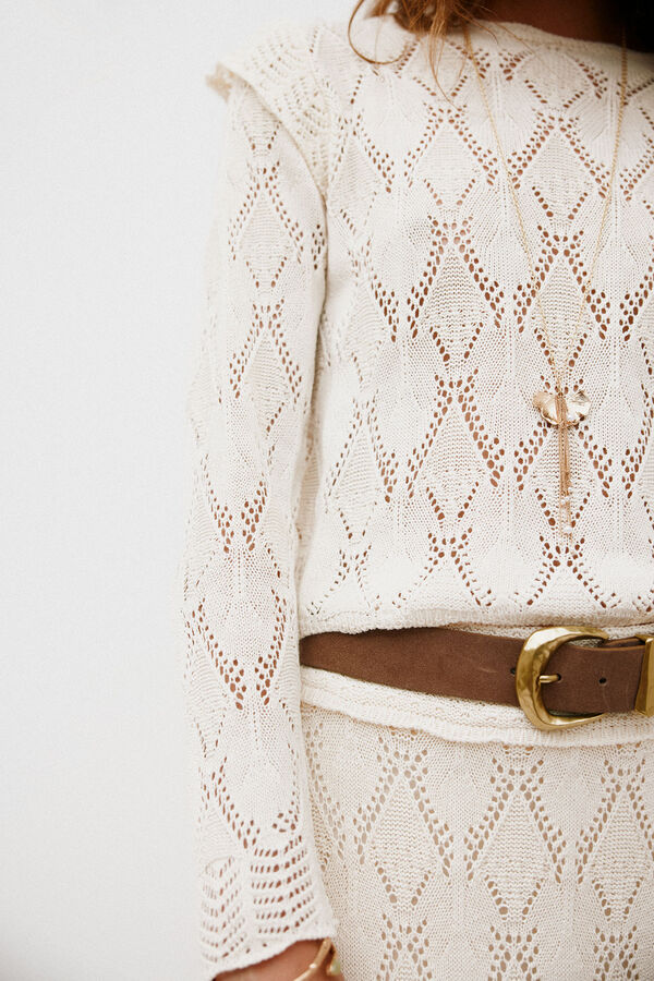 Hoss Intropia Nuria. Top de manga larga Beige