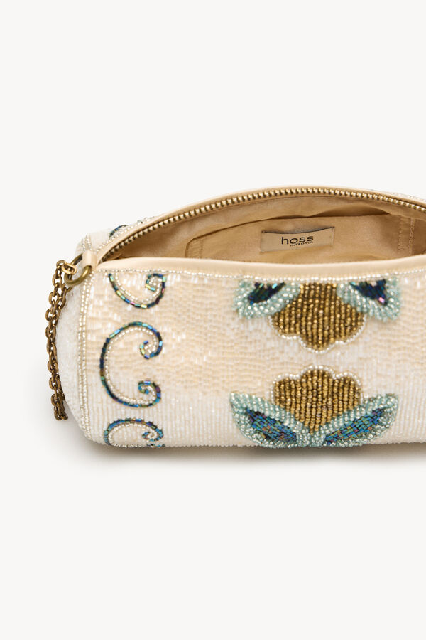 Hoss Intropia Nara. Bolso de abalorios Marfil