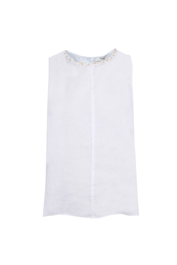 Hoss Intropia Celene. Top abalorios Blanco