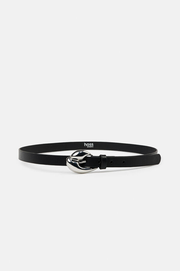 Hoss Intropia Lola. Cintur&oacute;n de piel Negro