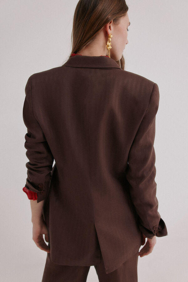 Hoss Intropia Elaine. Blazer cuello solapa Marron oscuro