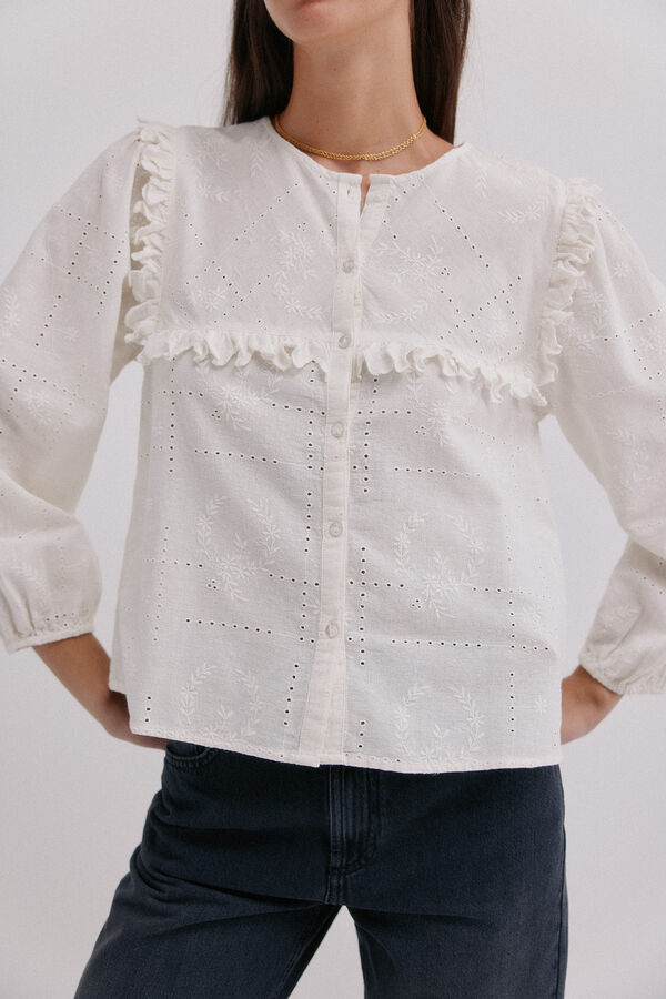 Hoss Intropia Celia. Blusa rom&aacute;ntica Marfil