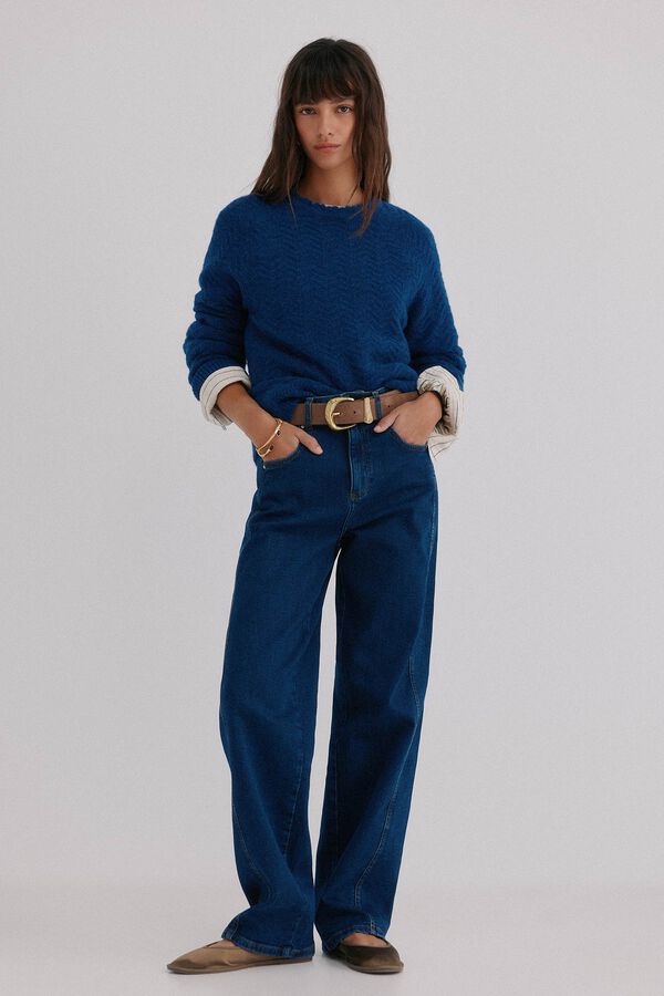 Hoss Intropia Ivonne. Jersey textura Azul marino