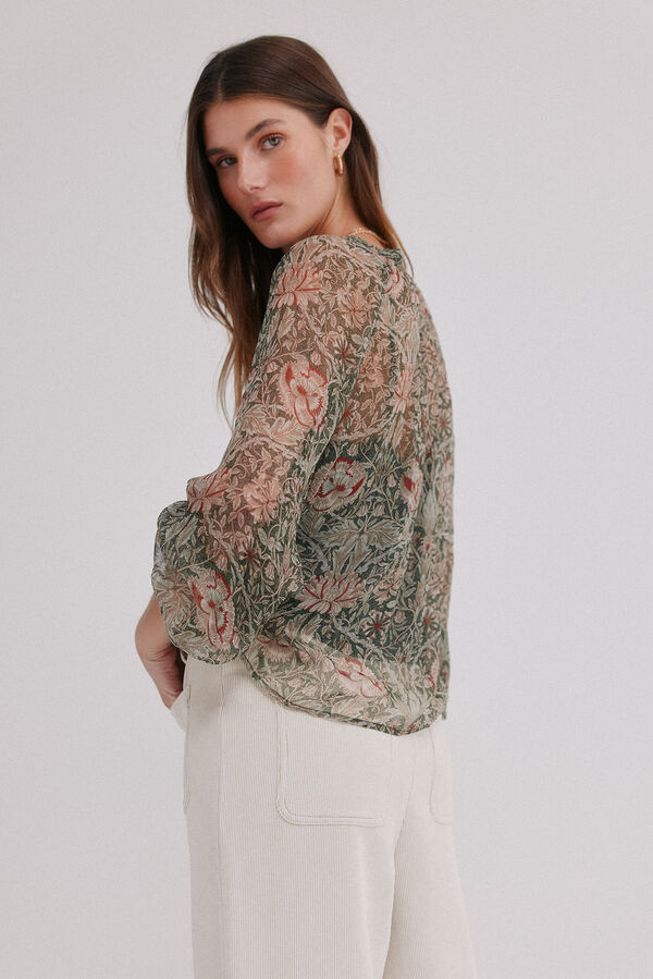 Hoss Intropia Carolina. Blusa estampada Kaki
