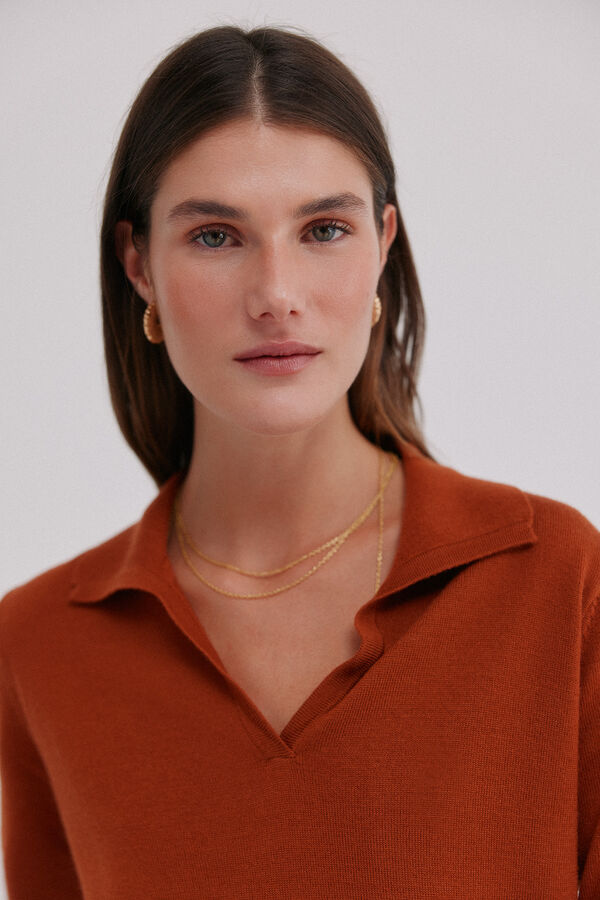 Hoss Intropia Idoia. C&aacute;rdigan con cuello solapa Naranja