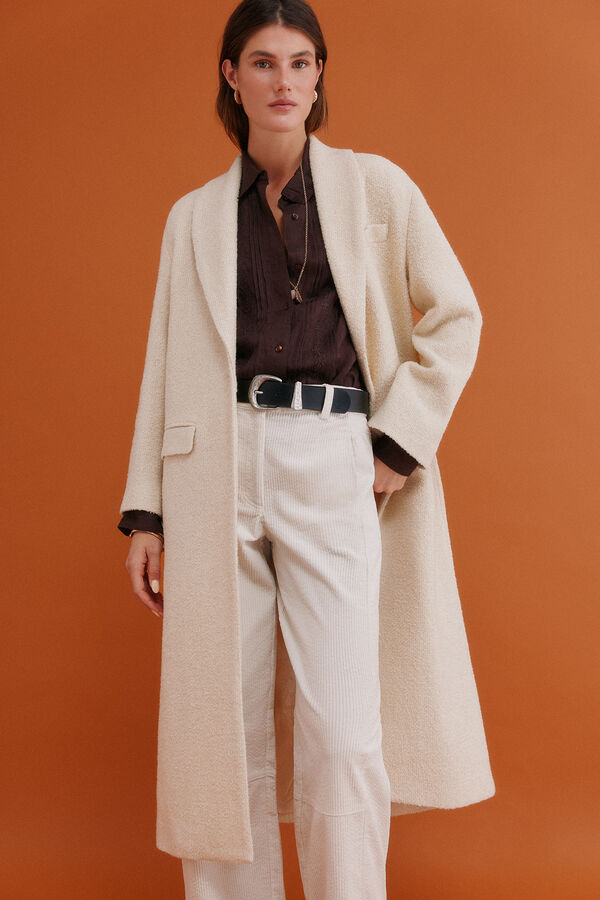 Hoss Intropia Fiamma. Abrigo con cuello solapa Marfil