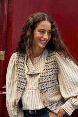 Hoss Intropia Nela. Chaleco tricot Estampado granate