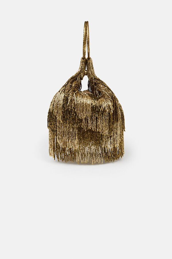 Hoss Intropia Natalia. Bolso con anillas y flecos Dorado