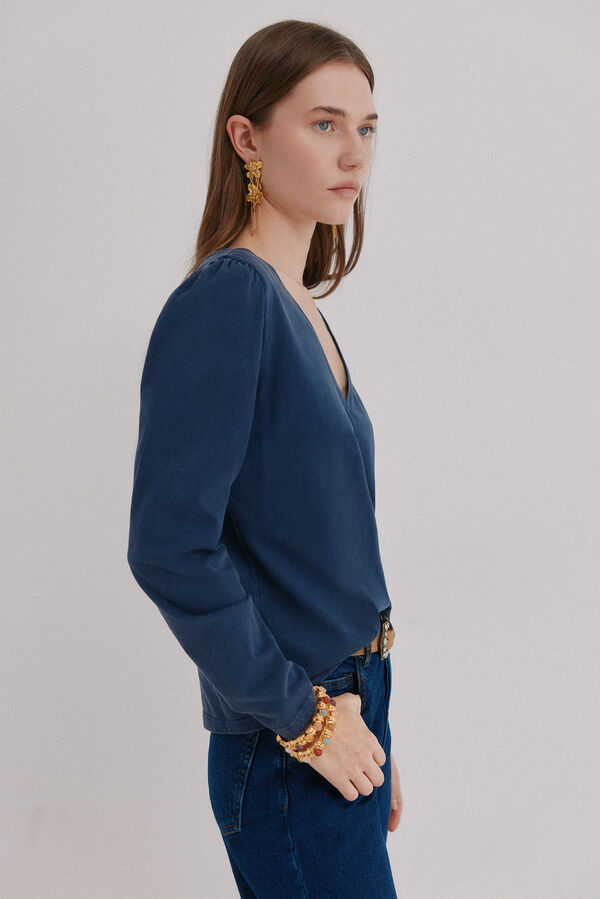 Hoss Intropia Mabel. Camiseta efecto lavado Azul marino