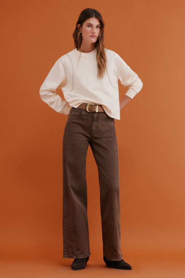 Hoss Intropia Mila. Sudadera bordada Beige