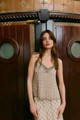 Hoss Intropia Gabriela. Top bordado Gris