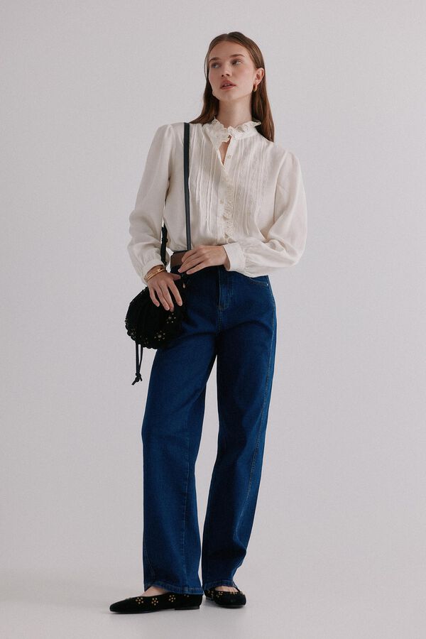 Hoss Intropia Colette. Blusa bordada Marfil