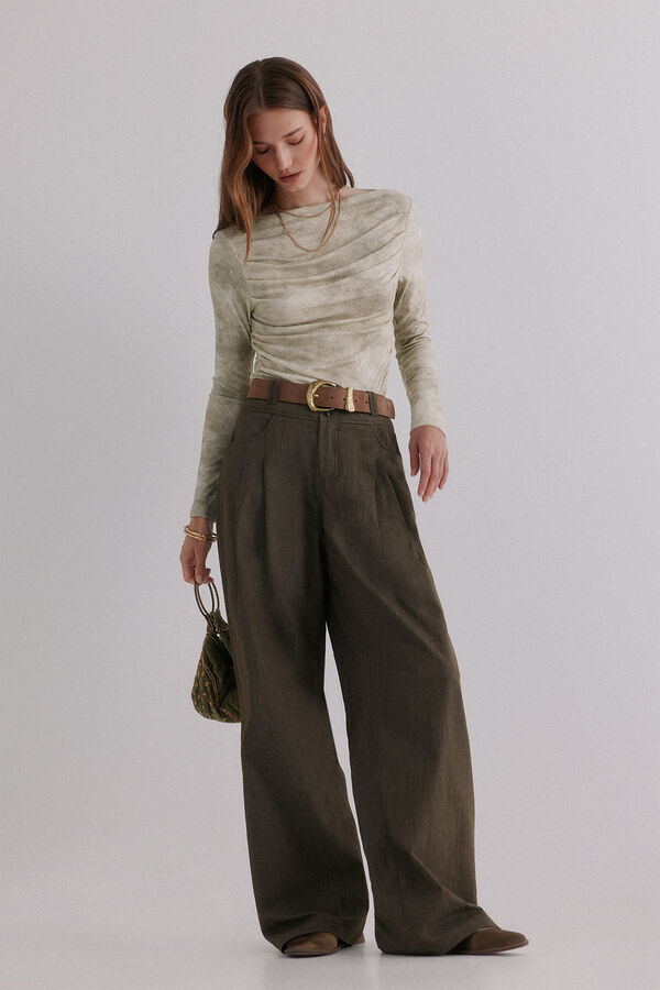 Hoss Intropia Matilde. Camiseta drapeada Verde