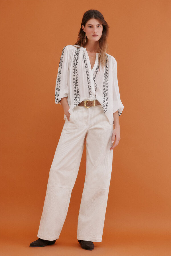 Hoss Intropia Gracia. Blusa bordada Blanco