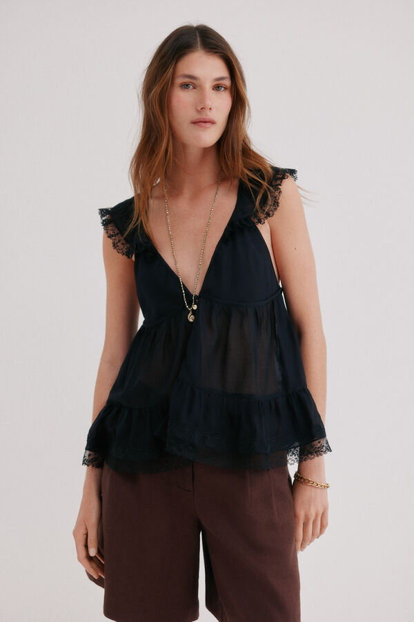 Hoss Intropia Leticia. Collar beads mediterr&aacute;neo. Gris