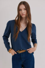 Hoss Intropia Mabel. Camiseta efecto lavado Azul marino