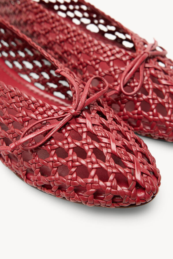 Hoss Intropia Martina. Bailarinas piel trenzada rojo