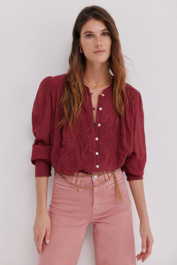 Hoss Intropia C&oacute;sima. Blusa bordados florales Rosa