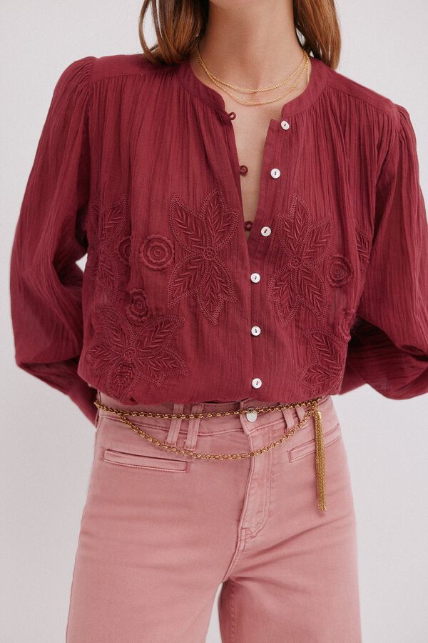 Hoss Intropia C&oacute;sima. Blusa bordados florales Rosa