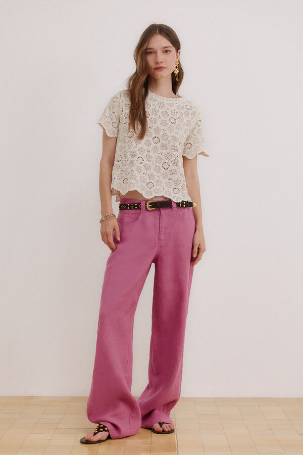 Hoss Intropia Paupa. Pantal&oacute;n de lino Lila