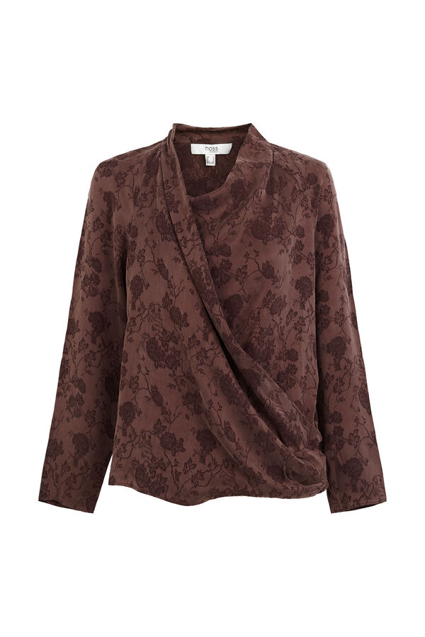 Hoss Intropia Concha. Blusa jacquard Marron
