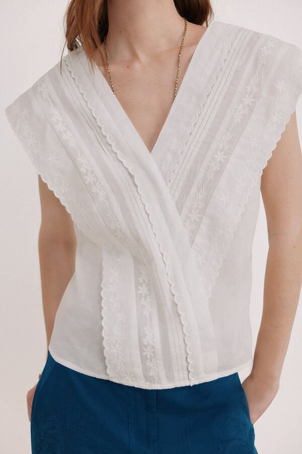 Hoss Intropia Carola. Blusa rom&aacute;ntica Blanco