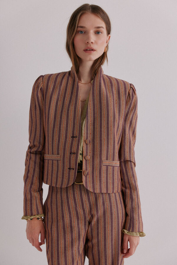 Hoss Intropia Edena. Chaqueta a rayas Estampado morado