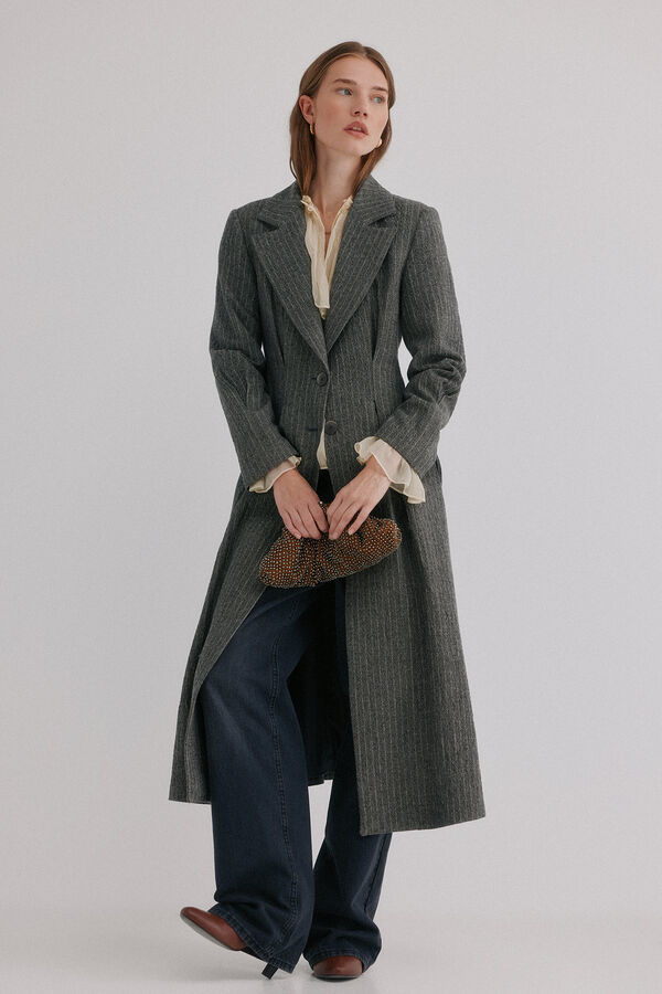 Hoss Intropia Fiona. Abrigo a rayas Gris