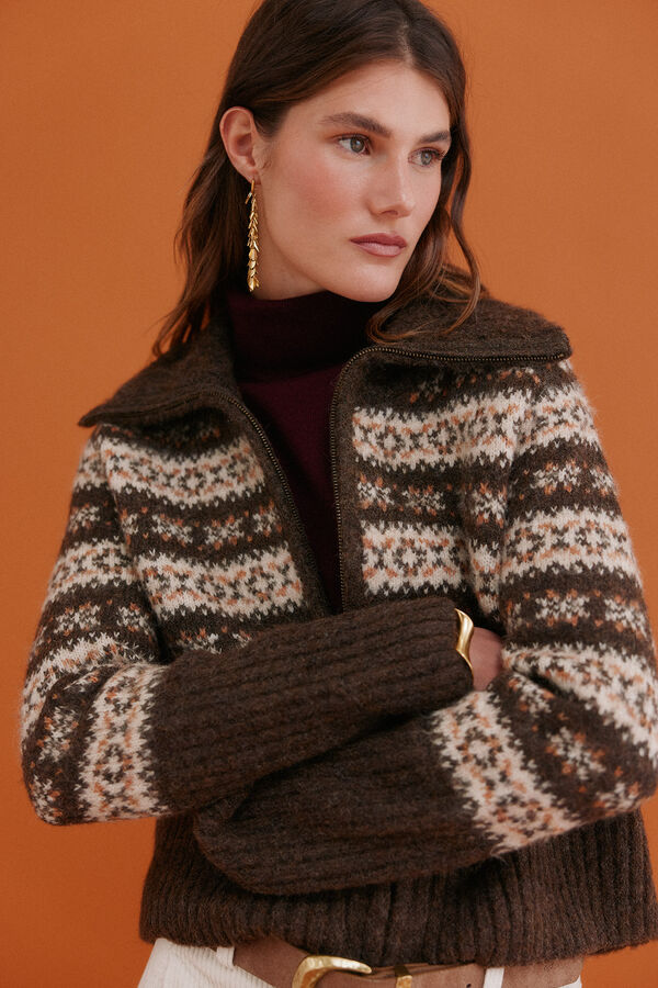 Hoss Intropia Inola. C&aacute;rdigan grecas Estampado Marron