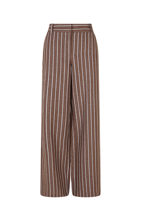 Hoss Intropia P&iacute;a. Pantalones de rayas Marron oscuro