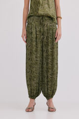 Hoss Intropia Perenna. Pantal&oacute;n fluido Estampado Verde