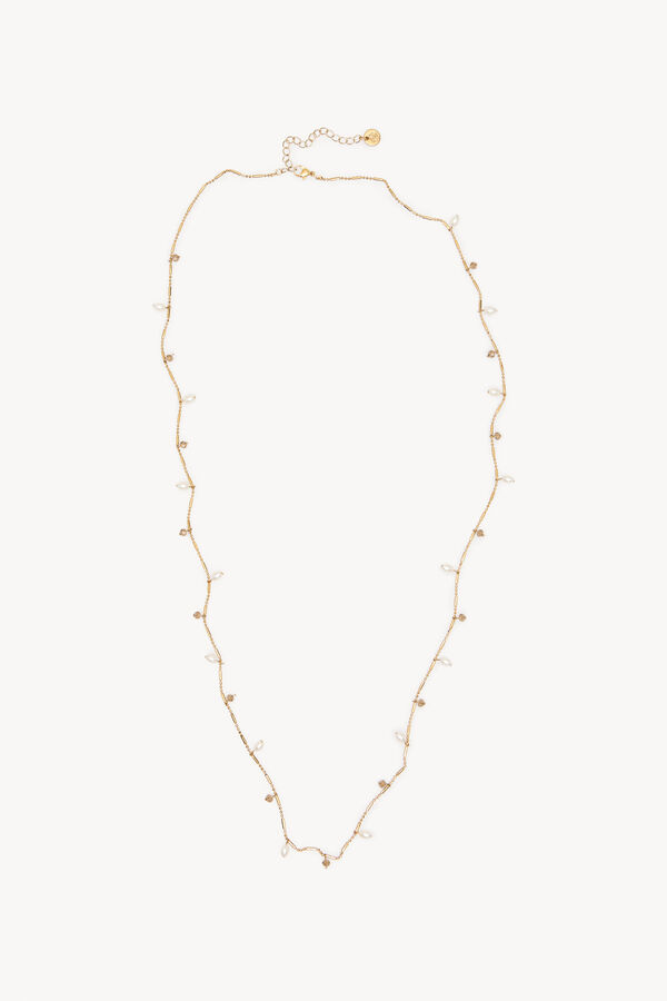 Hoss Intropia Lena. Collar Perlitas Blancas Dorado