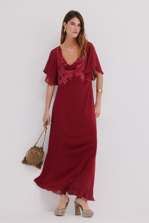 Hoss Intropia Laura. Vestido midi Granate