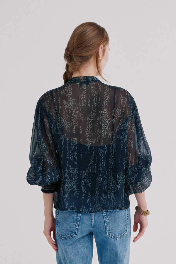 Hoss Intropia Clarise. Blusa estampada Azul marino
