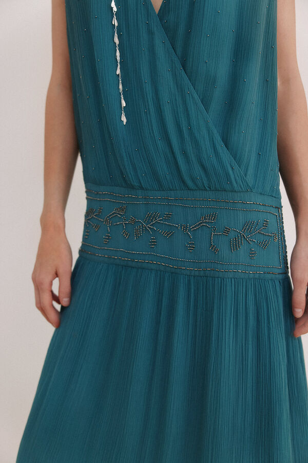 Hoss Intropia Ander. Vestido abalorios Azul