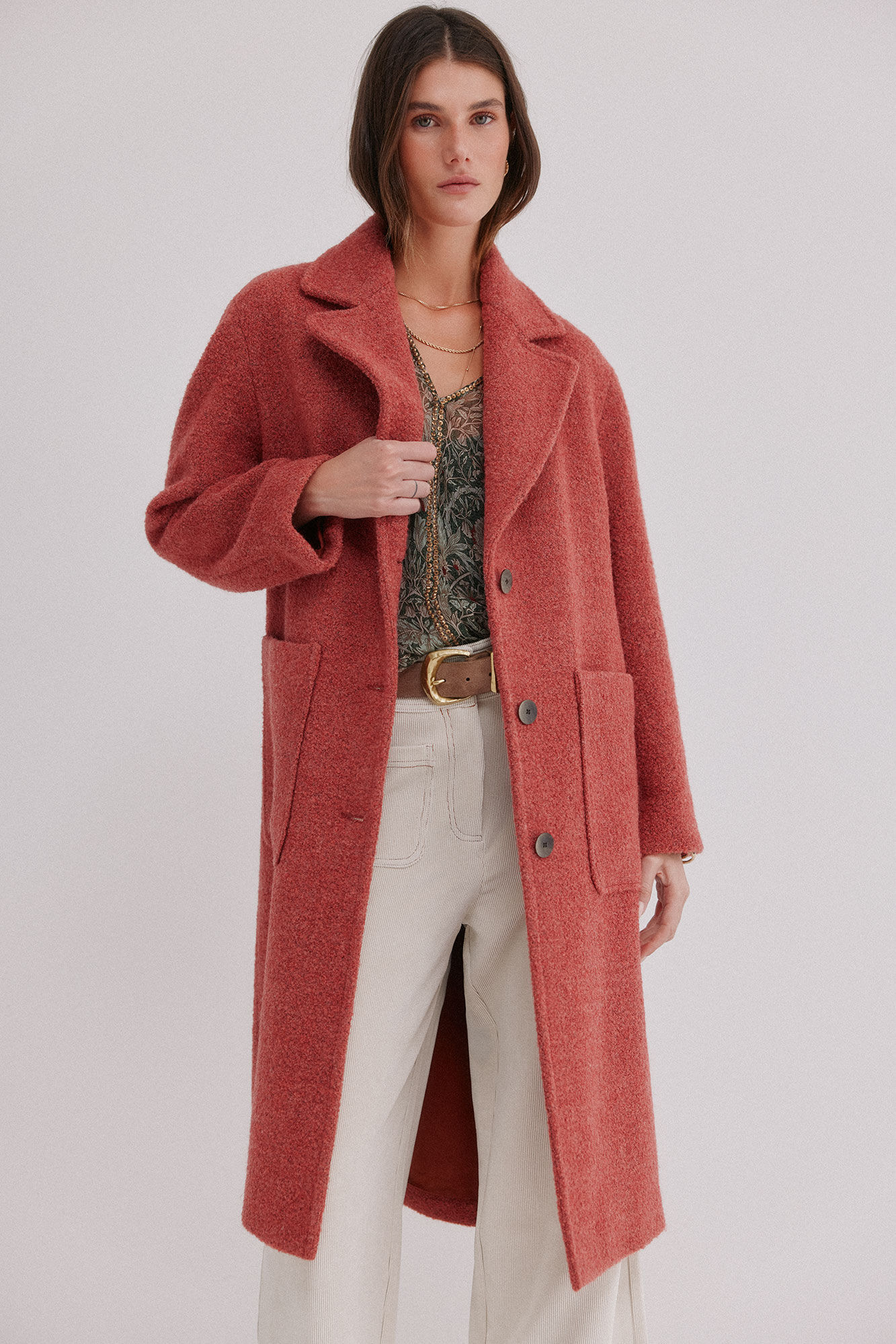 Hoss Intropia Flora. Abrigo con bolsillos