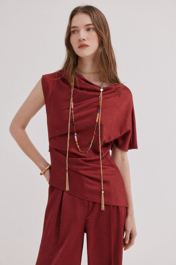 Hoss Intropia Carolyn. Blusa flu&iacute;da satinada Vino