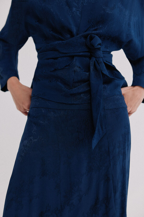 Hoss Intropia Calia. Blusa jacquard Azul marino