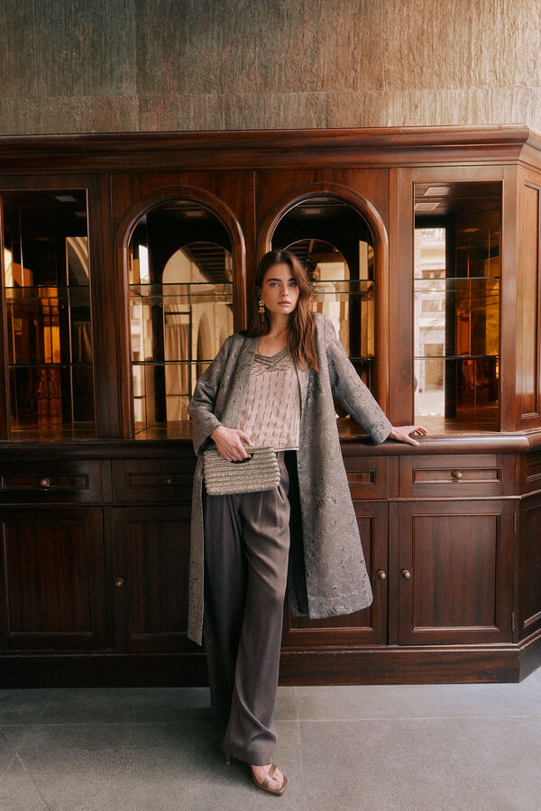 Hoss Intropia Eva. Kimono jacquard Gris