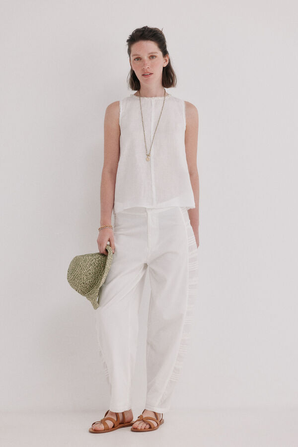 Hoss Intropia Celene. Top abalorios Blanco