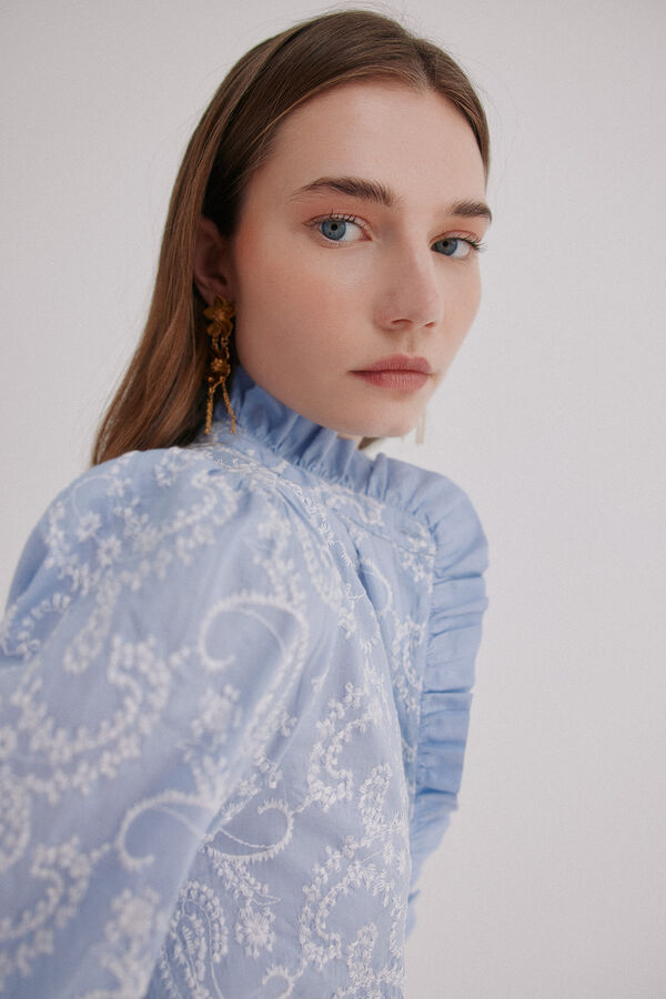 Hoss Intropia Candela. Blusa bordada Azul