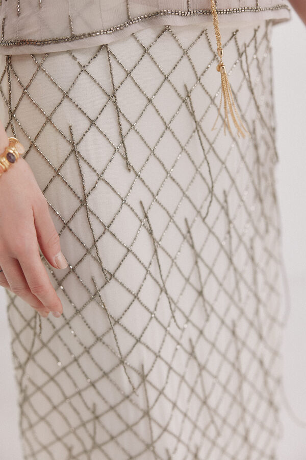 Hoss Intropia Ren&eacute;e. Falda bordada Blanco