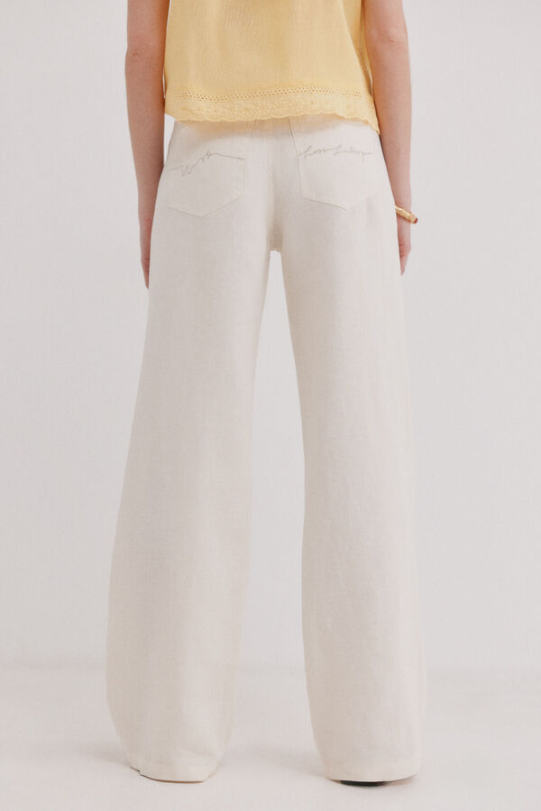 Hoss Intropia Paupa. Pantal&oacute;n de lino Blanco