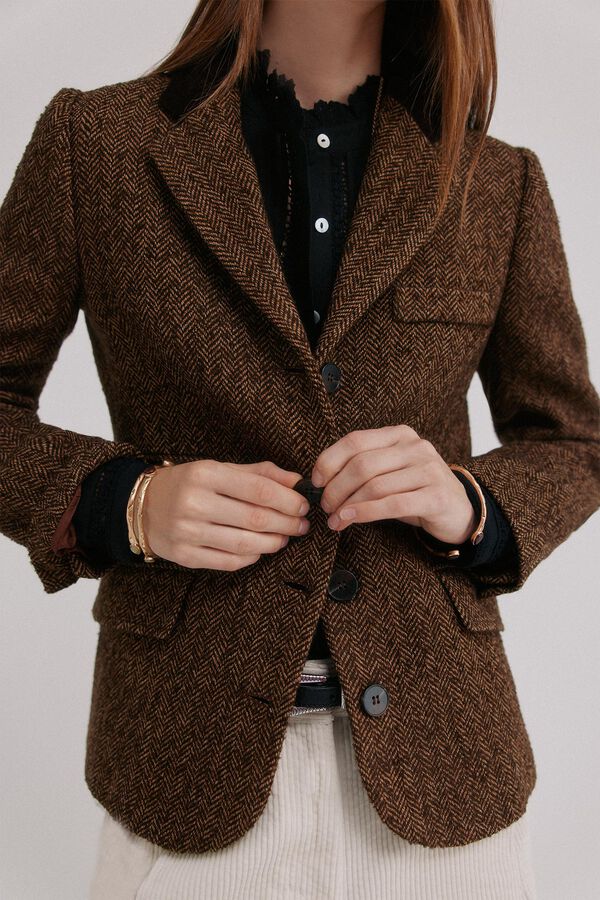 Hoss Intropia Elsa. Blazer espiga Marron