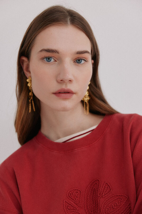 Hoss Intropia Menc&iacute;a. Sudadera lavada rojo