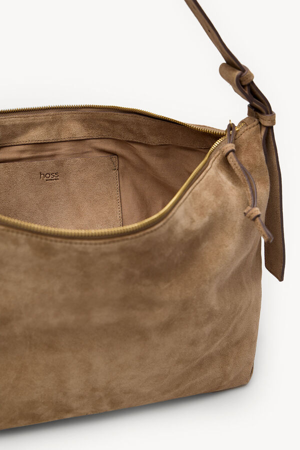 Hoss Intropia Natalia. Bolso de serraje Marron oscuro