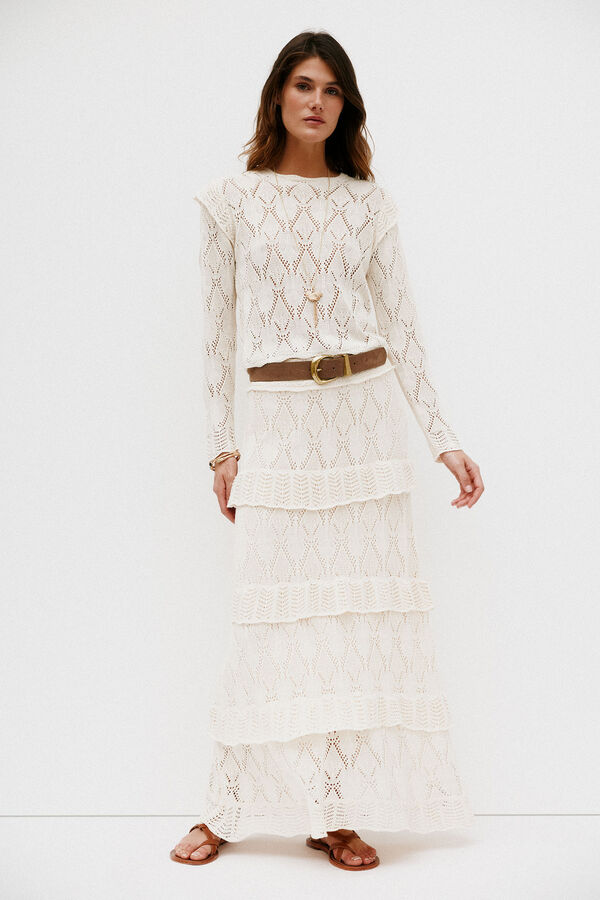 Hoss Intropia Nuria. Top de manga larga Beige