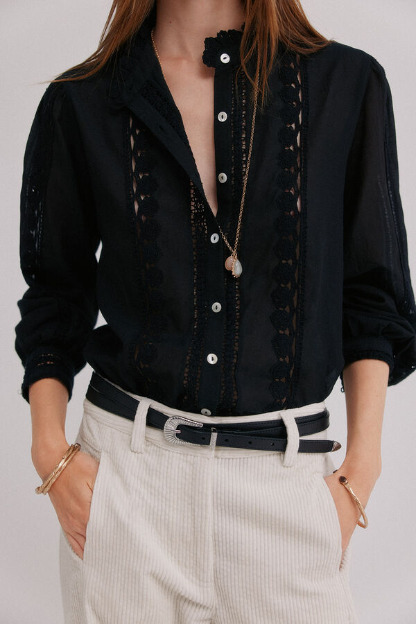 Hoss Intropia Celina. Blusa bordada Negro