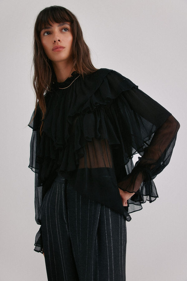 Hoss Intropia Giulia. Blusa rom&aacute;ntica Negro