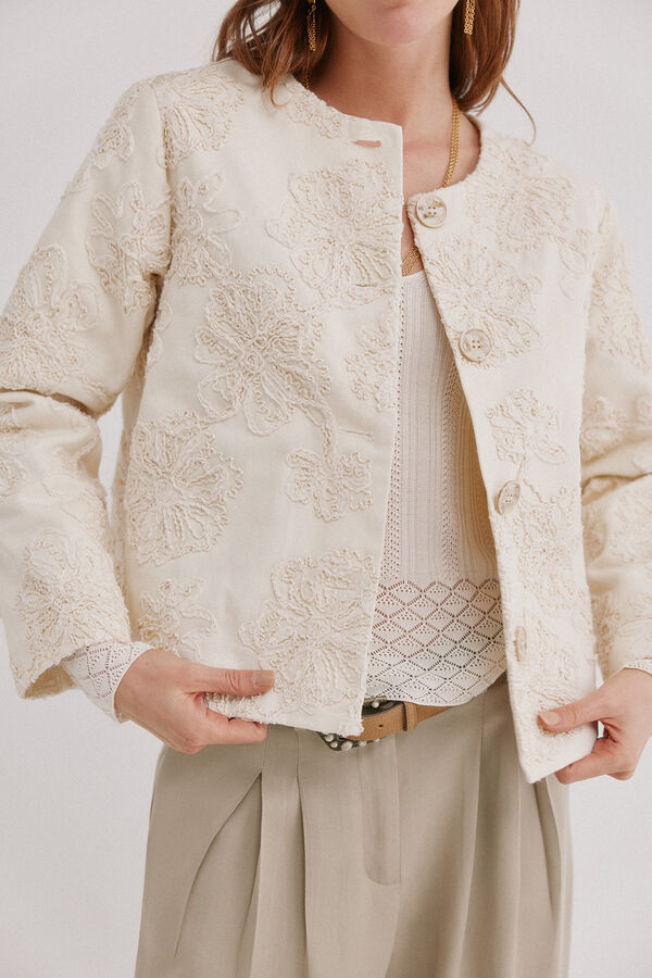 Hoss Intropia Eider. Chaqueta jacquard Marfil